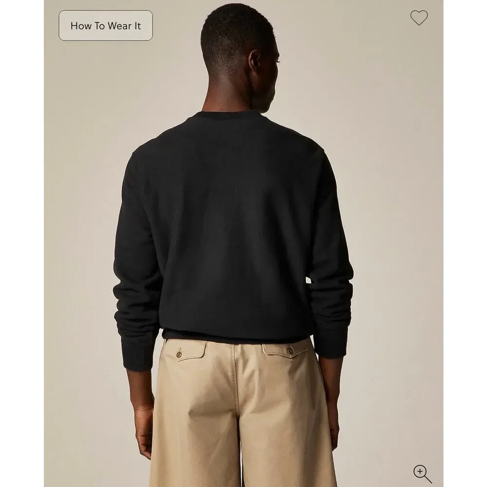 J. Crew Heritage 14 oz. fleece sweatshirt Black NWT size XS